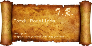 Tordy Rodelinda névjegykártya